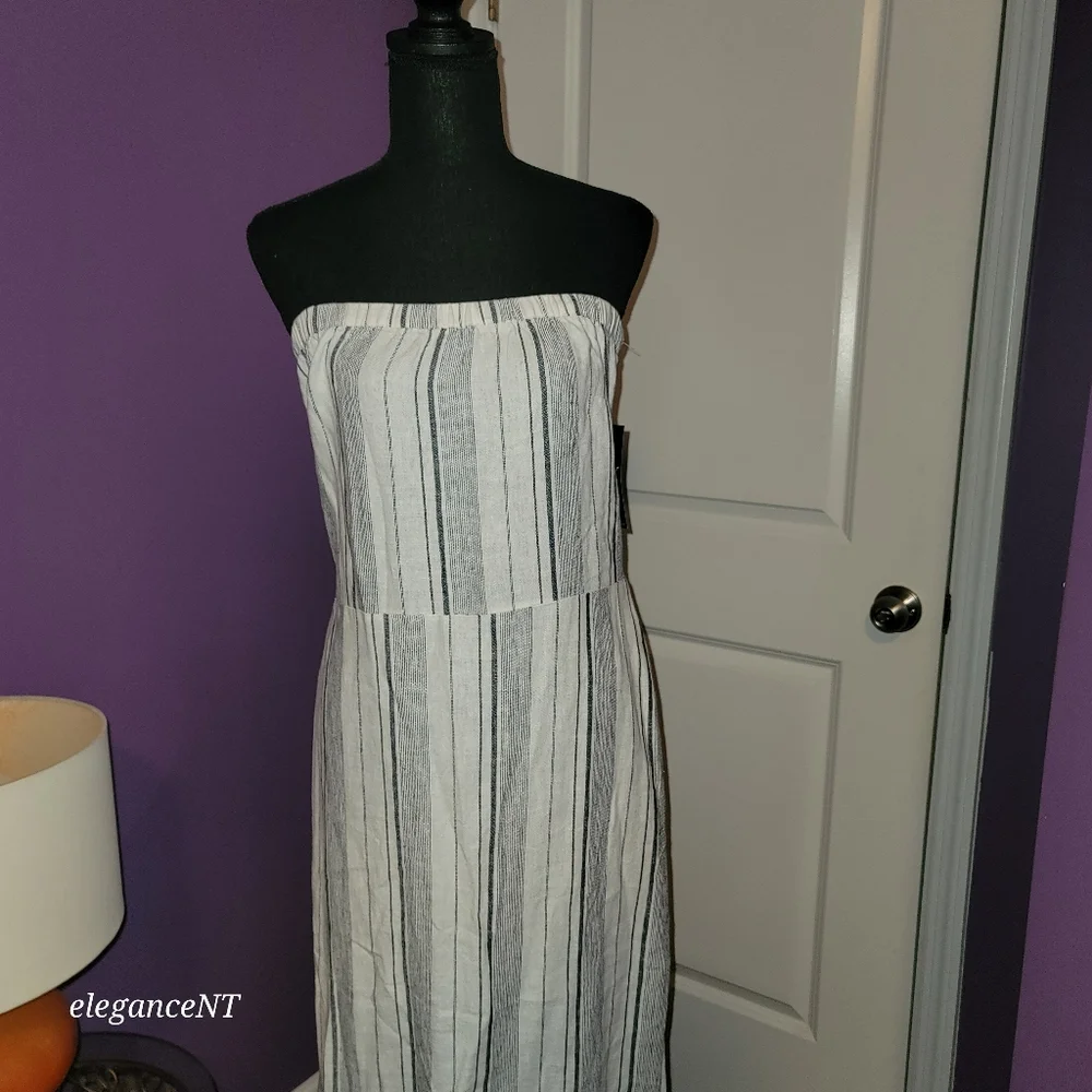 NY & Co. SoHo Street  Black and White Striped Women's Dress Sz: XL NWT - Picture 9 of 12